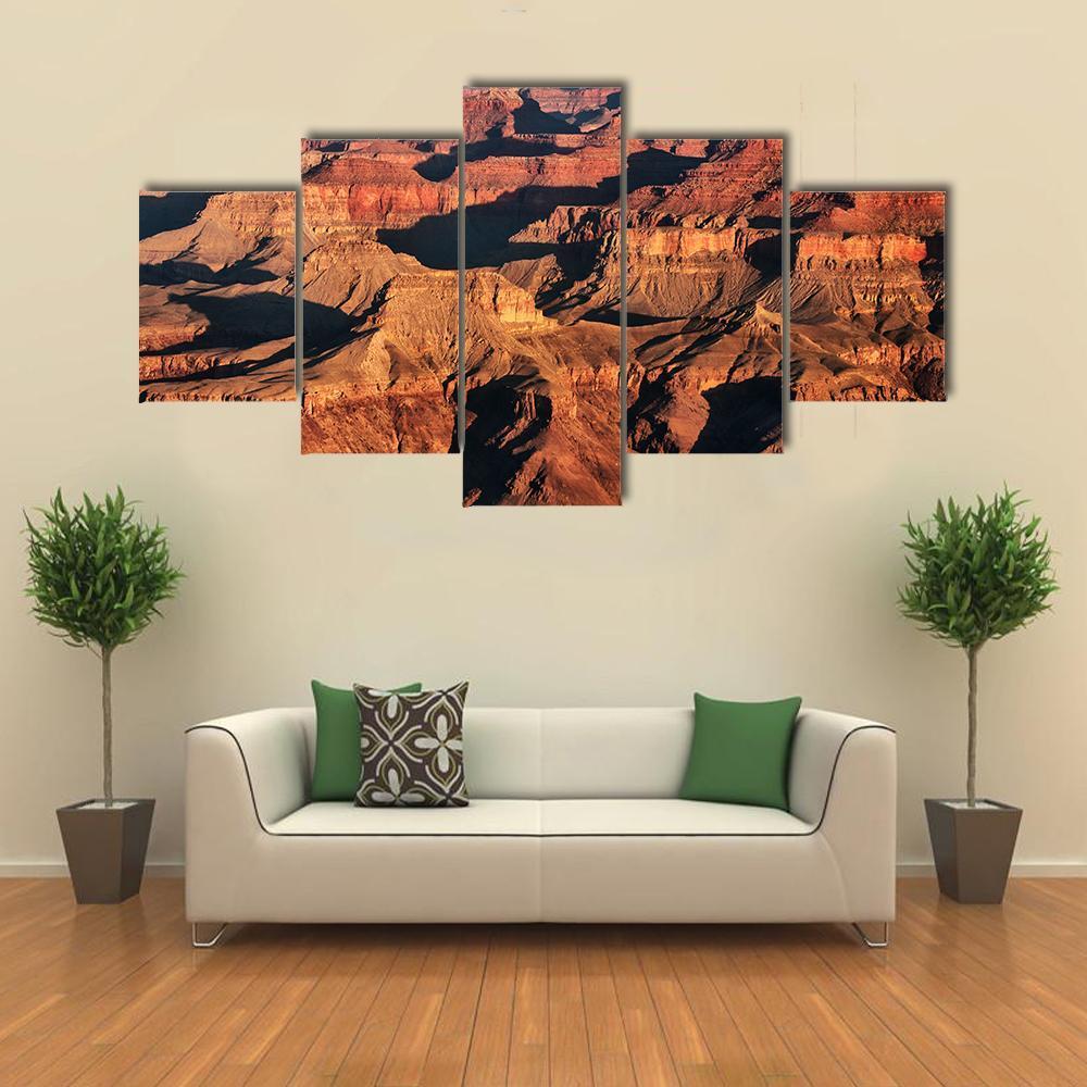 Grand Canyon At Sunrise Canvas Wall Art-5 Star-Gallery Wrap-62" x 32"-Tiaracle