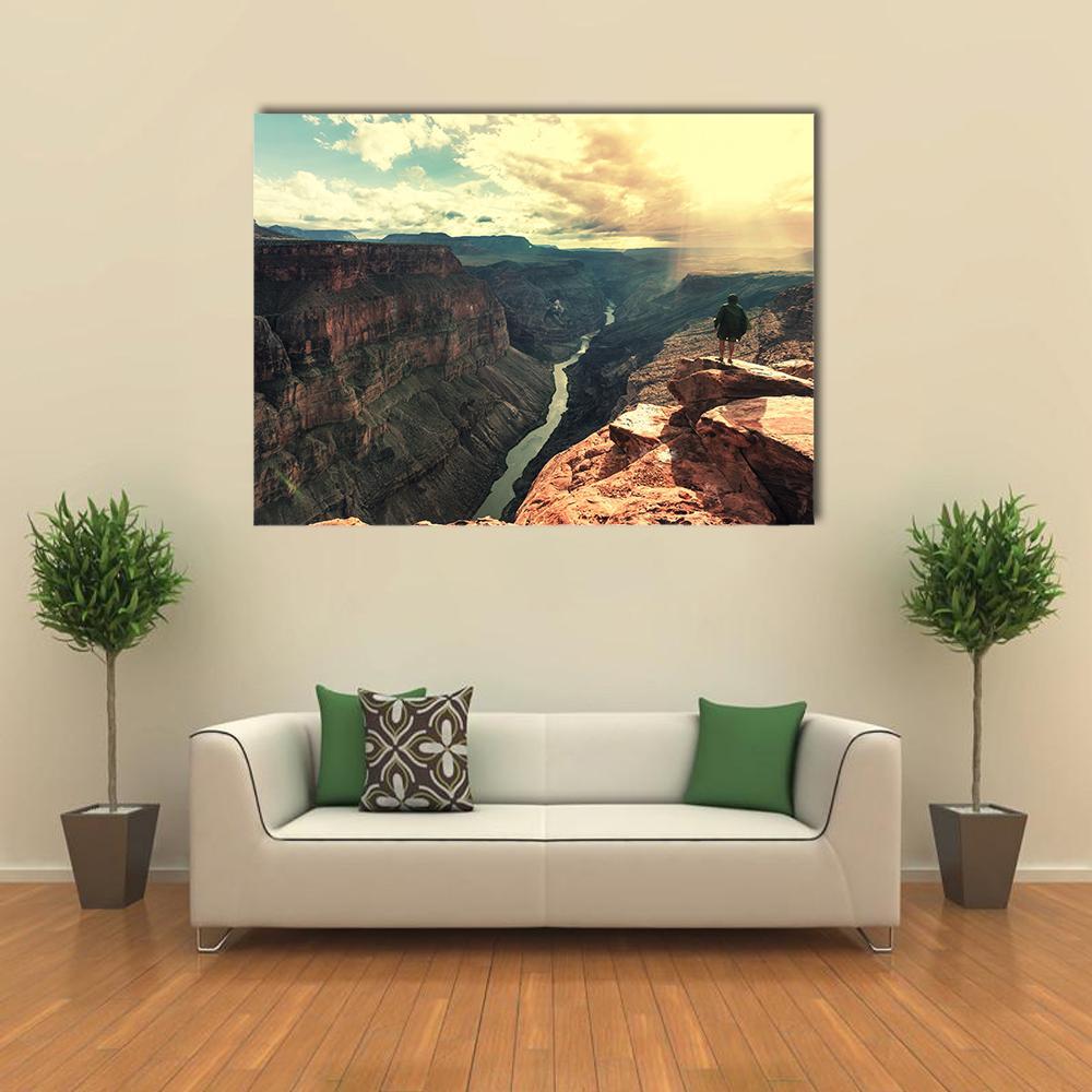 Grand Canyon Landscapes Canvas Wall Art-1 Piece-Gallery Wrap-48" x 32"-Tiaracle