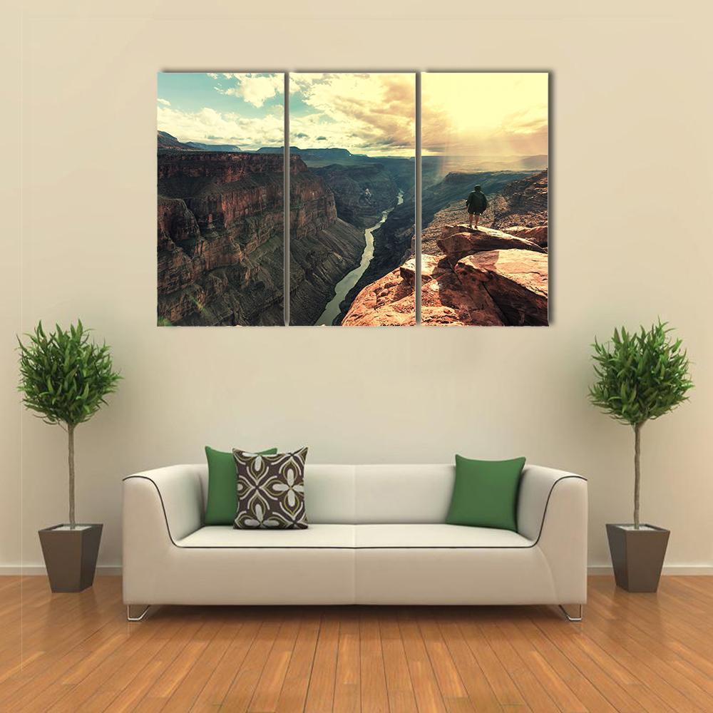 Grand Canyon Landscapes Canvas Wall Art-3 Horizontal-Gallery Wrap-37" x 24"-Tiaracle