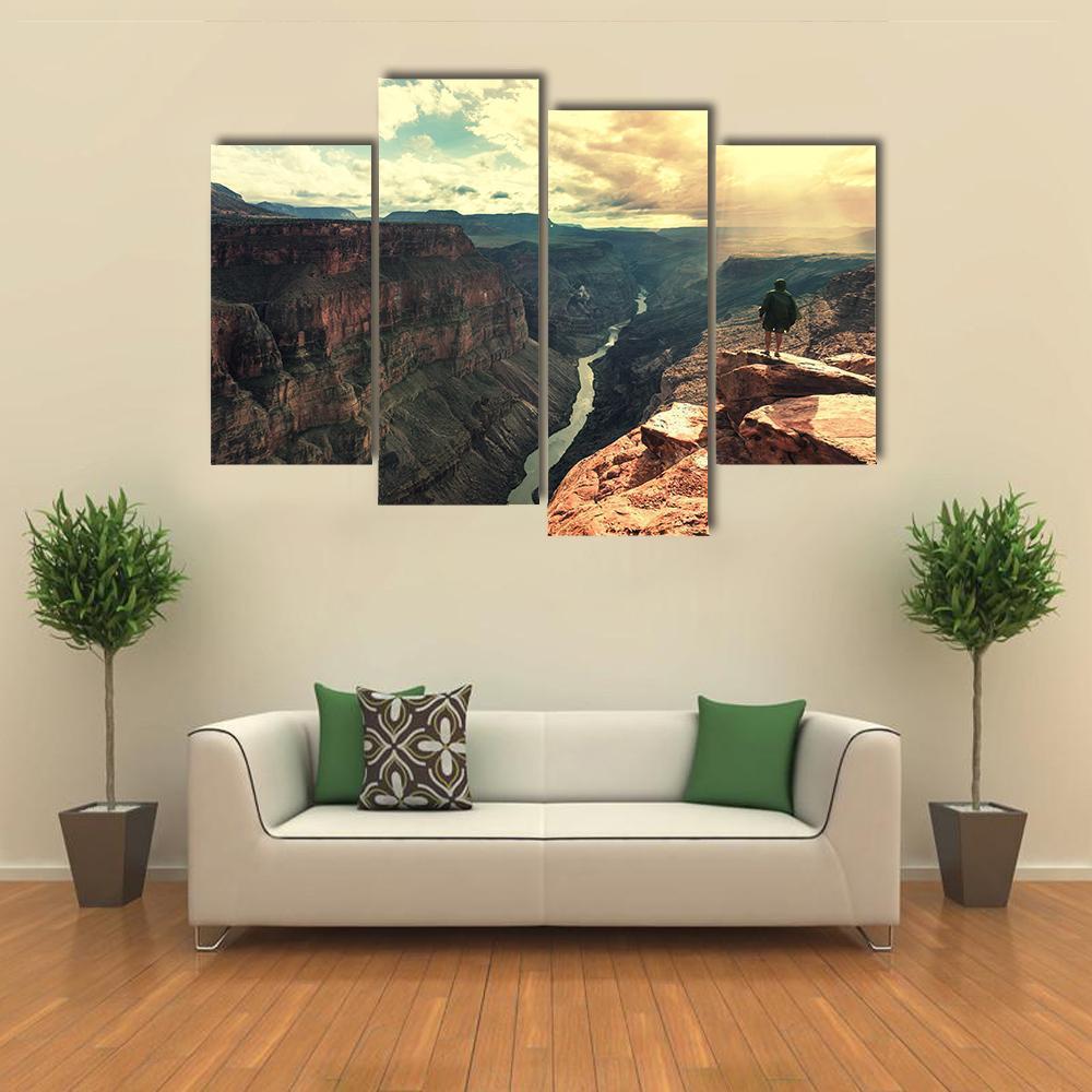 Grand Canyon Landscapes Canvas Wall Art-4 Pop-Gallery Wrap-50" x 32"-Tiaracle