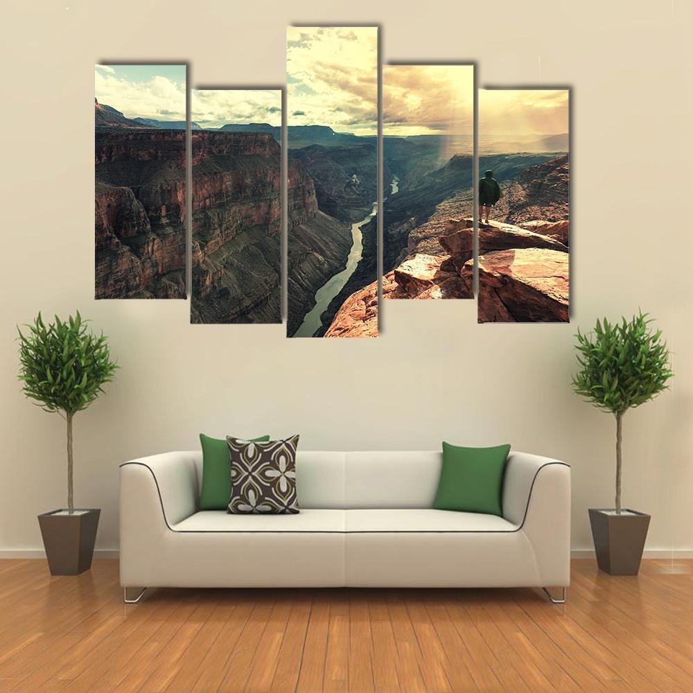 Grand Canyon Landscapes Canvas Wall Art-5 Pop-Gallery Wrap-47" x 32"-Tiaracle