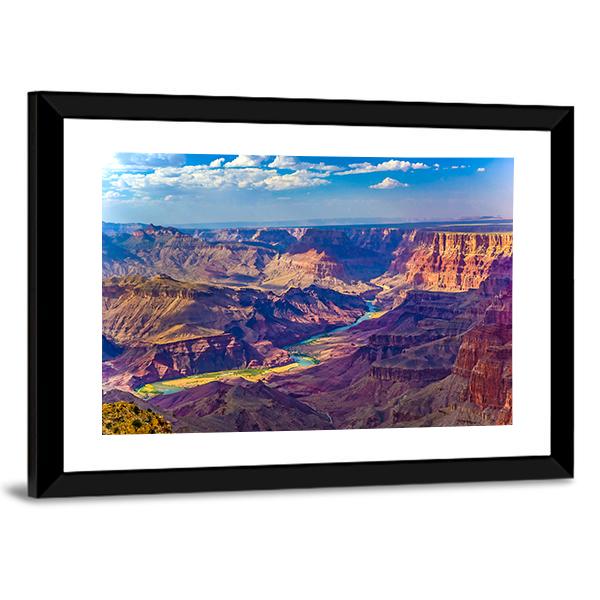 Grand Canyon With Colorado River Canvas Wall Art-3 Horizontal-Gallery Wrap-25" x 16"-Tiaracle