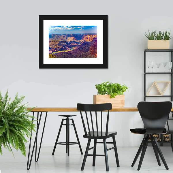 Grand Canyon With Colorado River Canvas Wall Art-3 Horizontal-Gallery Wrap-25" x 16"-Tiaracle