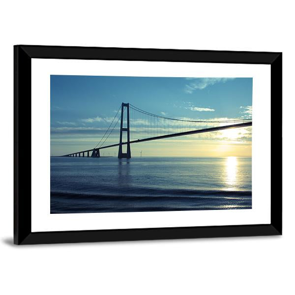 Great Belt Suspension Bridge Canvas Wall Art-3 Horizontal-Gallery Wrap-25" x 16"-Tiaracle