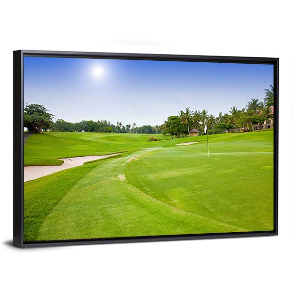 Green Field For Golf Canvas Wall Art-3 Horizontal-Gallery Wrap-25" x 16"-Tiaracle