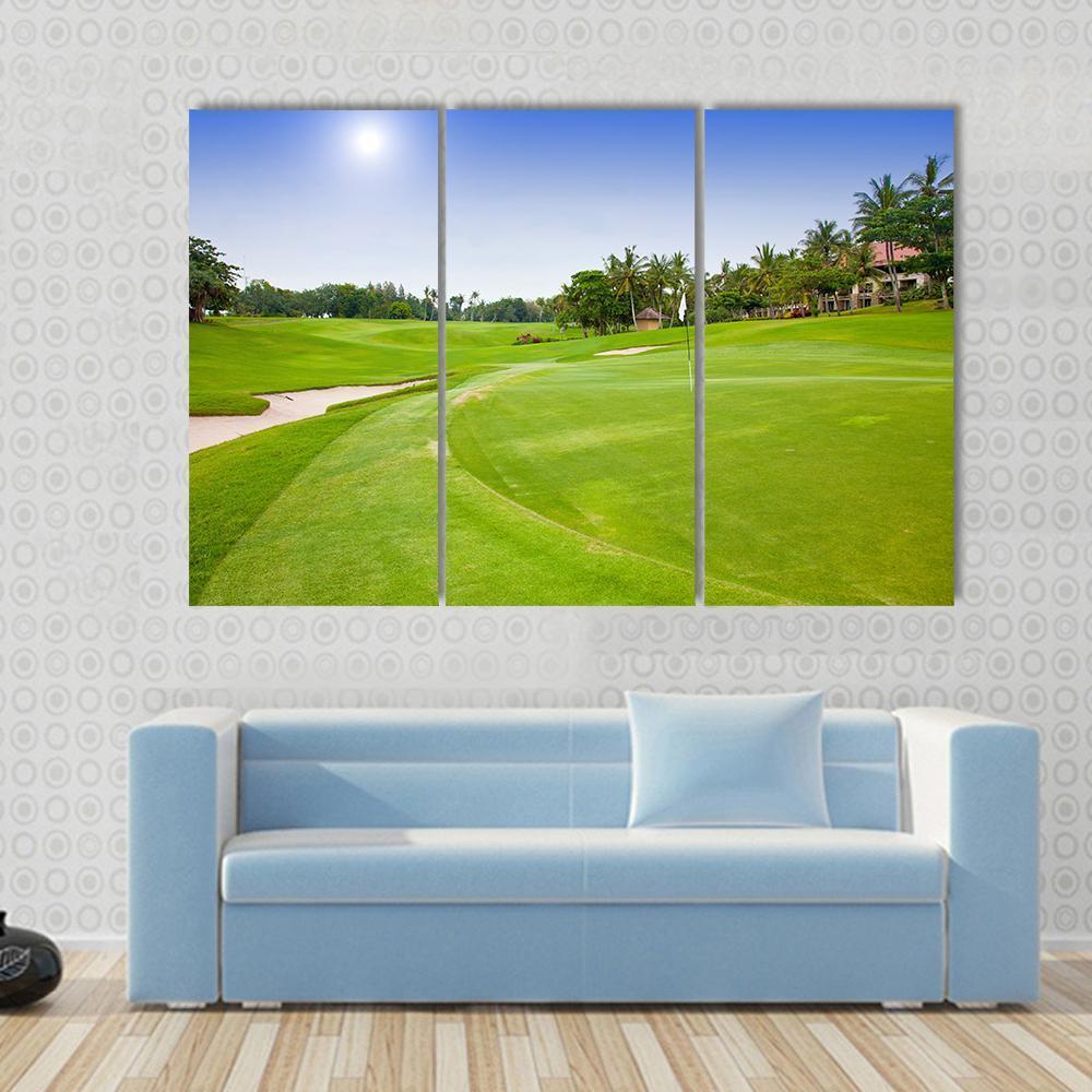 Green Field For Golf Canvas Wall Art-3 Horizontal-Gallery Wrap-37" x 24"-Tiaracle