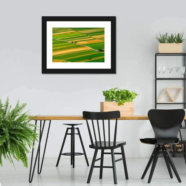 Green Fields View Before Harvest Canvas Wall Art-3 Horizontal-Gallery Wrap-25" x 16"-Tiaracle