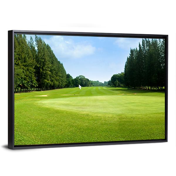 Green Golf Field Canvas Wall Art-3 Horizontal-Gallery Wrap-25" x 16"-Tiaracle