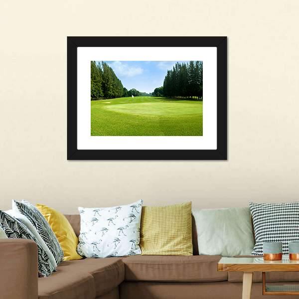 Green Golf Field Canvas Wall Art-3 Horizontal-Gallery Wrap-25" x 16"-Tiaracle