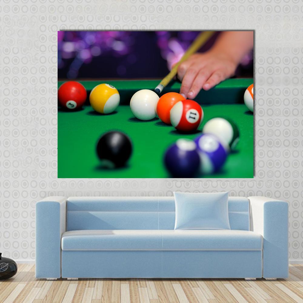 Green Pool Table Canvas Wall Art-1 Piece-Gallery Wrap-48" x 32"-Tiaracle