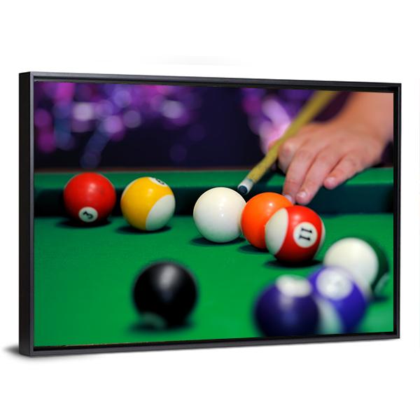 Green Pool Table Canvas Wall Art-3 Horizontal-Gallery Wrap-25" x 16"-Tiaracle