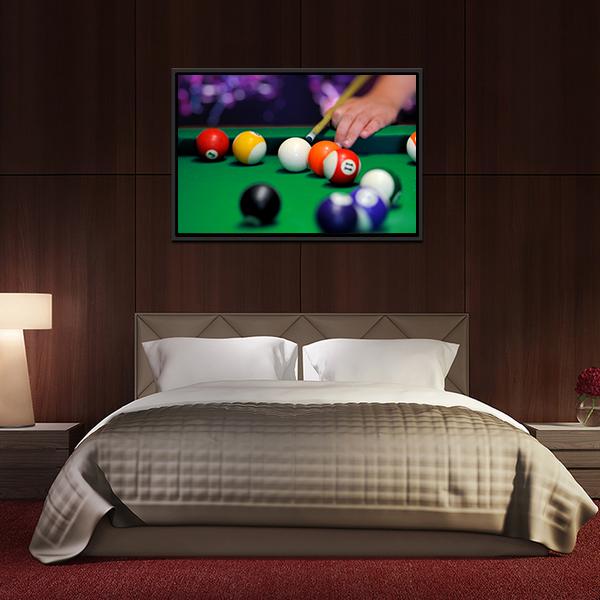 Green Pool Table Canvas Wall Art-3 Horizontal-Gallery Wrap-25" x 16"-Tiaracle