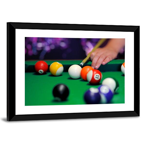 Green Pool Table Canvas Wall Art-3 Horizontal-Gallery Wrap-25" x 16"-Tiaracle