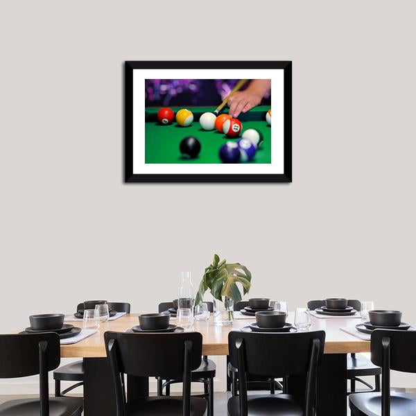 Green Pool Table Canvas Wall Art-3 Horizontal-Gallery Wrap-25" x 16"-Tiaracle