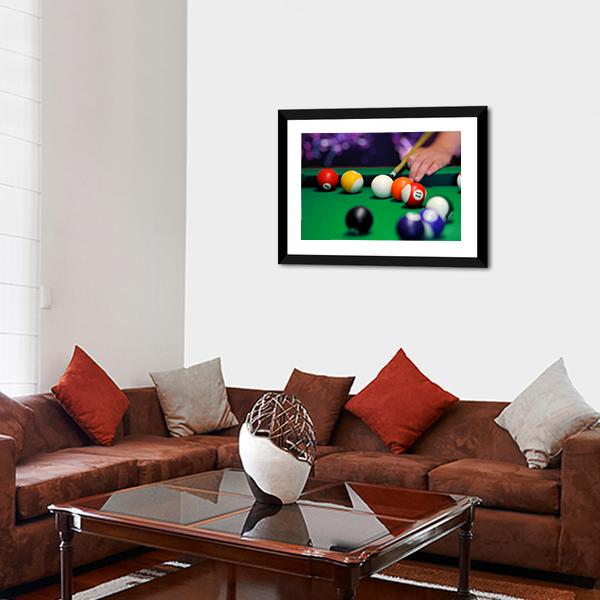 Green Pool Table Canvas Wall Art-3 Horizontal-Gallery Wrap-25" x 16"-Tiaracle