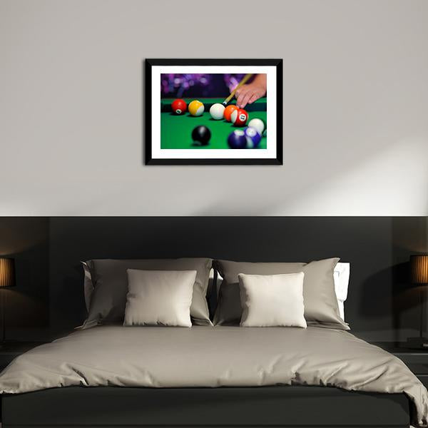 Green Pool Table Canvas Wall Art-3 Horizontal-Gallery Wrap-25" x 16"-Tiaracle