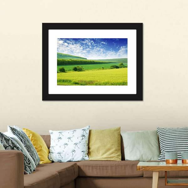 Green Spring Meadow Canvas Wall Art-3 Horizontal-Gallery Wrap-25" x 16"-Tiaracle