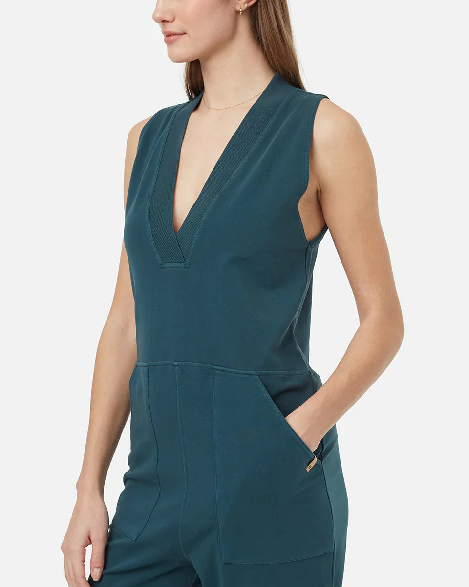 French Terry V-Neck Jumpsuit
