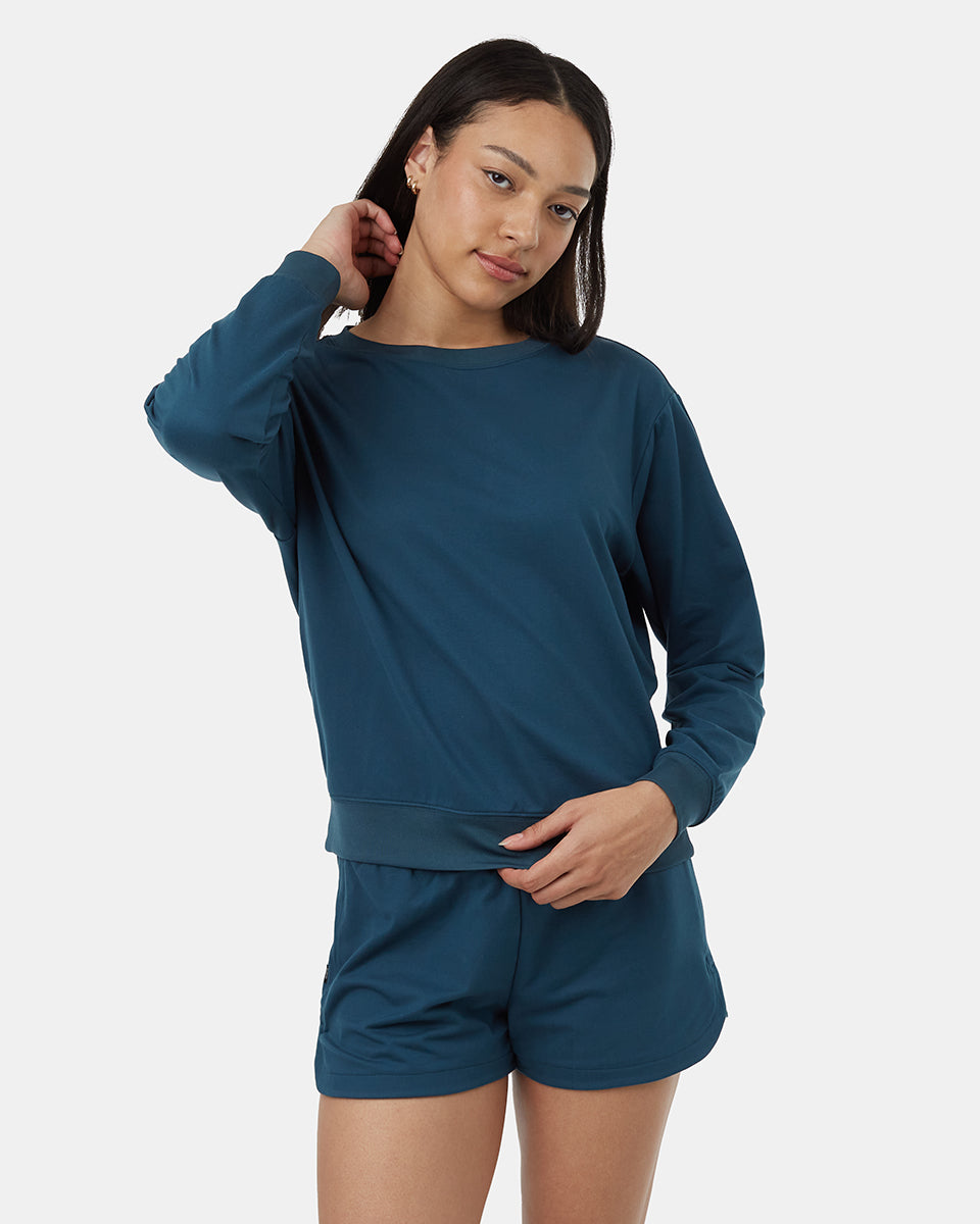 Active Soft Knit Open Back Crew