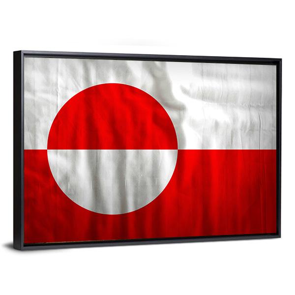 Greenland Flag Canvas Wall Art-3 Horizontal-Gallery Wrap-25" x 16"-Tiaracle