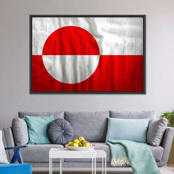 Greenland Flag Canvas Wall Art-3 Horizontal-Gallery Wrap-25" x 16"-Tiaracle