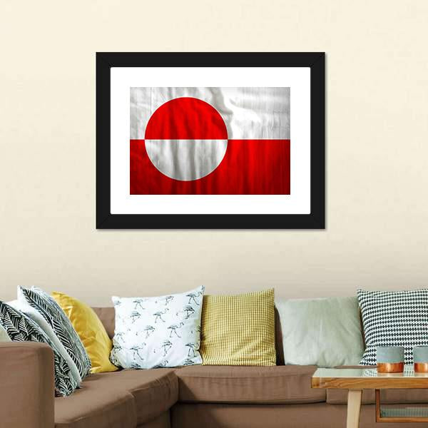 Greenland Flag Canvas Wall Art-3 Horizontal-Gallery Wrap-25" x 16"-Tiaracle