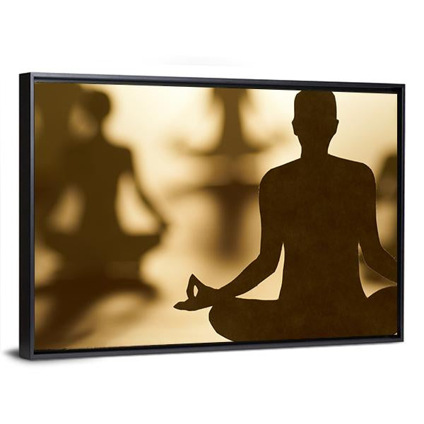 Group Of People Doing Yoga Canvas Wall Art-3 Horizontal-Gallery Wrap-25" x 16"-Tiaracle