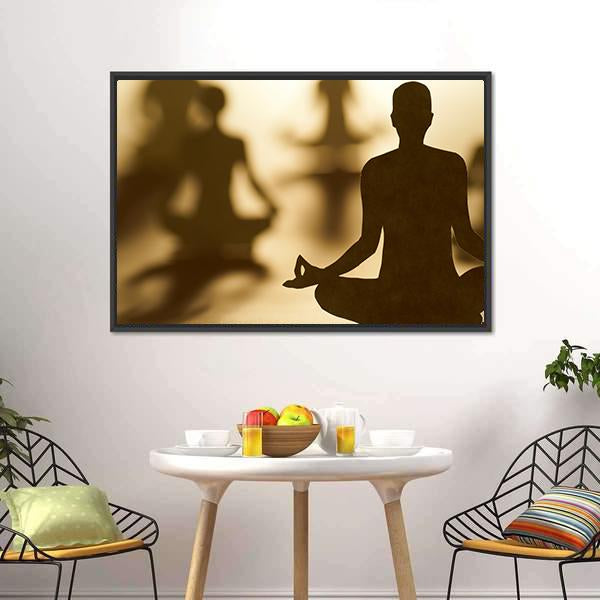 Group Of People Doing Yoga Canvas Wall Art-3 Horizontal-Gallery Wrap-25" x 16"-Tiaracle