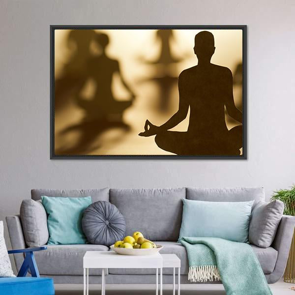 Group Of People Doing Yoga Canvas Wall Art-3 Horizontal-Gallery Wrap-25" x 16"-Tiaracle