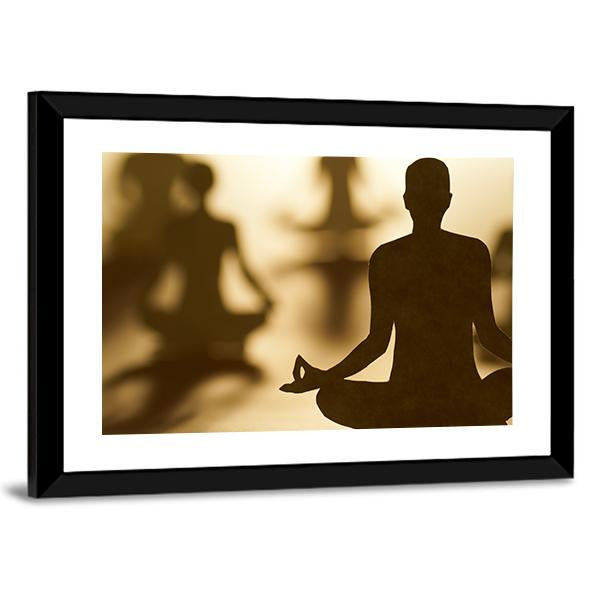 Group Of People Doing Yoga Canvas Wall Art-3 Horizontal-Gallery Wrap-25" x 16"-Tiaracle