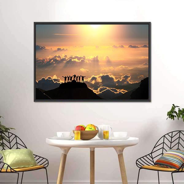 Group Of People On Hill Canvas Wall Art-3 Horizontal-Gallery Wrap-25" x 16"-Tiaracle