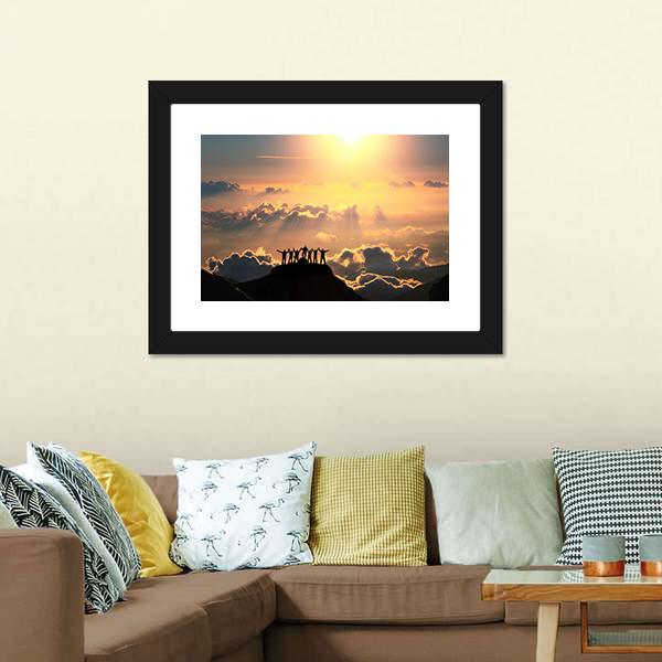 Group Of People On Hill Canvas Wall Art-3 Horizontal-Gallery Wrap-25" x 16"-Tiaracle