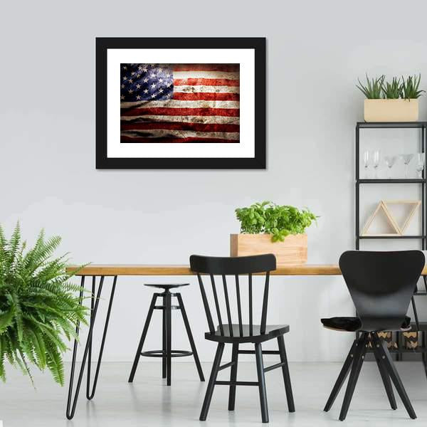 Grunge Flag Of America Canvas Wall Art-3 Horizontal-Gallery Wrap-25" x 16"-Tiaracle
