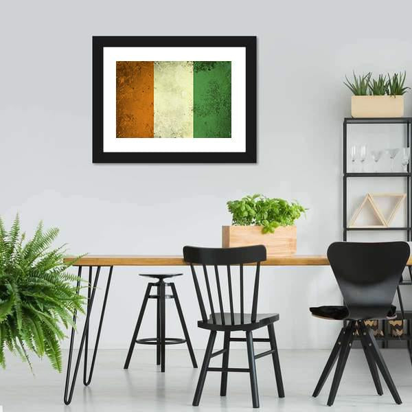 Grunge Ivory Coast Flag Canvas Wall Art-3 Horizontal-Gallery Wrap-25" x 16"-Tiaracle