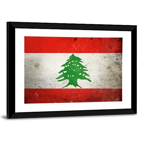 Grunge Lebanon Flag Canvas Wall Art-3 Horizontal-Gallery Wrap-25" x 16"-Tiaracle