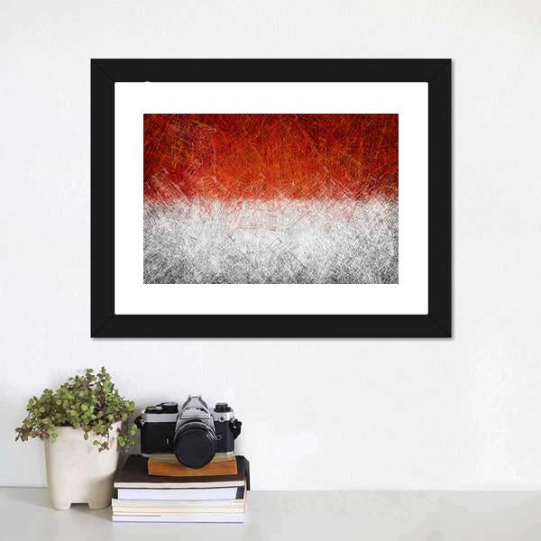Grunge Monaco Flag Canvas Wall Art-1 Piece-Framed Print-20" x 16"-Tiaracle