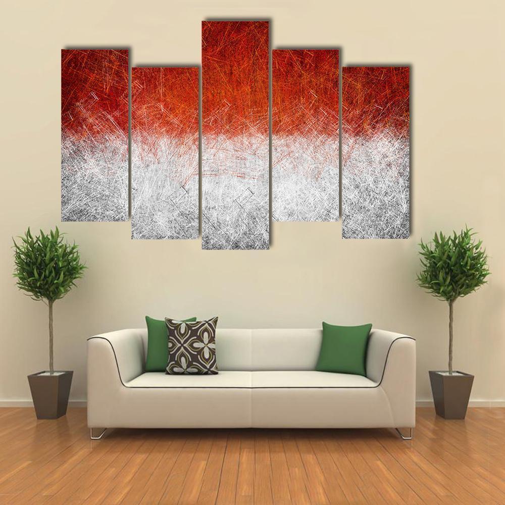 Grunge Monaco Flag Canvas Wall Art-5 Pop-Gallery Wrap-47" x 32"-Tiaracle