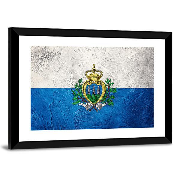 Grunge San Marino Flag Canvas Wall Art-3 Horizontal-Gallery Wrap-25" x 16"-Tiaracle