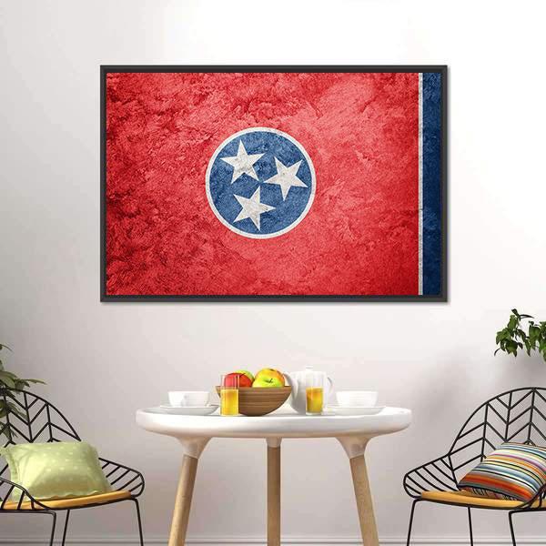 Grunge Tennessee Flag Canvas Wall Art-3 Horizontal-Gallery Wrap-25" x 16"-Tiaracle
