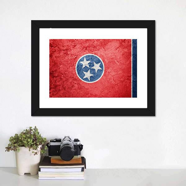 Grunge Tennessee Flag Canvas Wall Art-1 Piece-Framed Print-20" x 16"-Tiaracle
