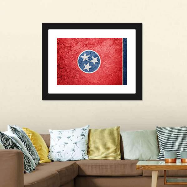 Grunge Tennessee Flag Canvas Wall Art-3 Horizontal-Gallery Wrap-25" x 16"-Tiaracle