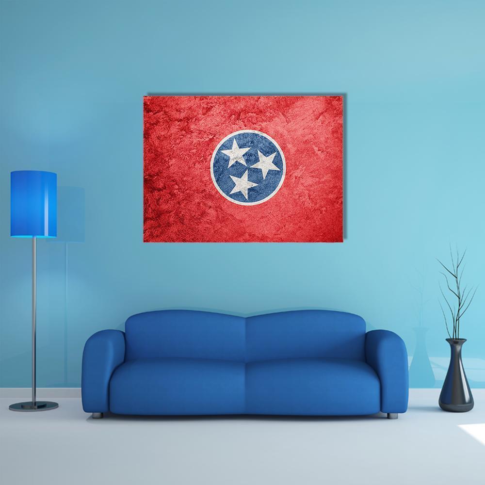 Grunge Tennessee Flag Canvas Wall Art-1 Piece-Gallery Wrap-48" x 32"-Tiaracle