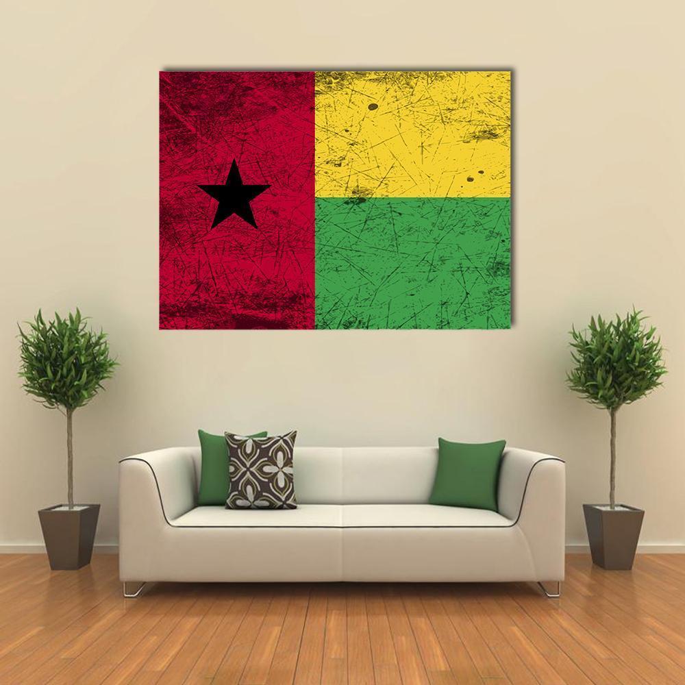 Guinea-Bissau Flag Canvas Wall Art-1 Piece-Gallery Wrap-48" x 32"-Tiaracle