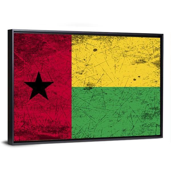 Guinea-Bissau Flag Canvas Wall Art-3 Horizontal-Gallery Wrap-25" x 16"-Tiaracle