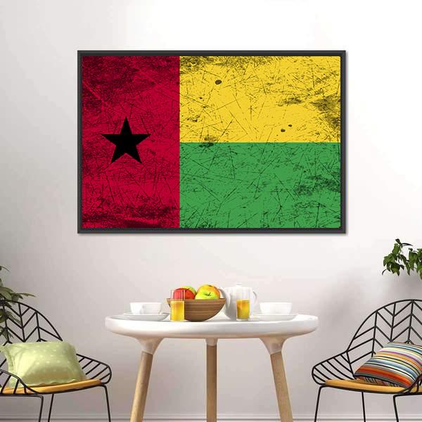 Guinea-Bissau Flag Canvas Wall Art-3 Horizontal-Gallery Wrap-25" x 16"-Tiaracle