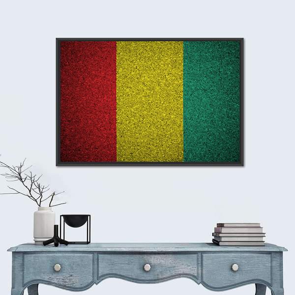Guinean Flag Canvas Wall Art-3 Horizontal-Gallery Wrap-25" x 16"-Tiaracle