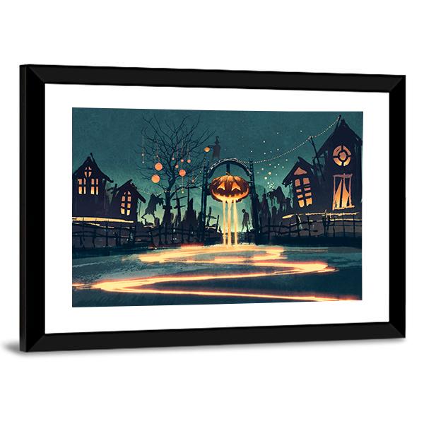 Halloween Night Canvas Wall Art-3 Horizontal-Gallery Wrap-25" x 16"-Tiaracle