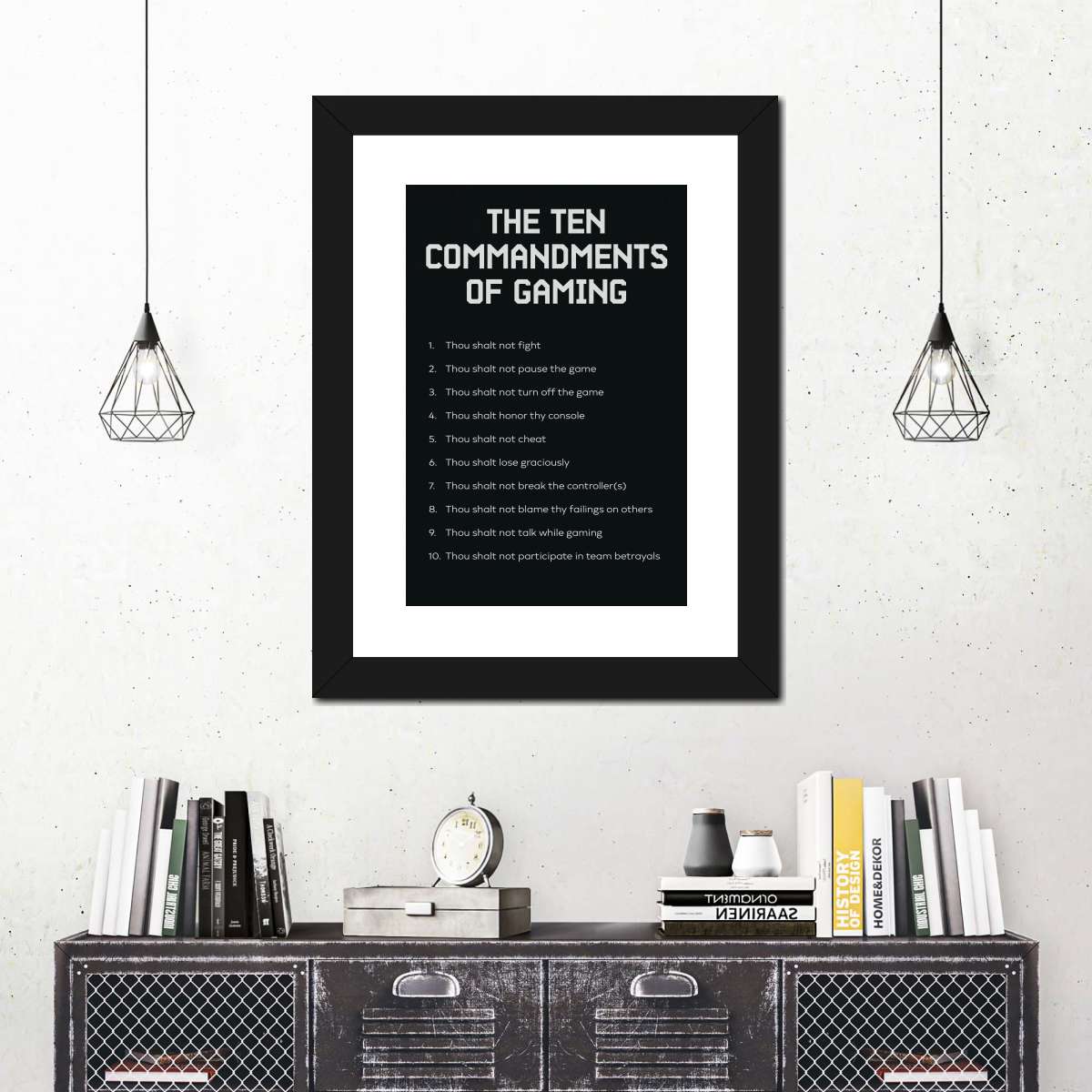 Gaming -Gebote Wandkunst