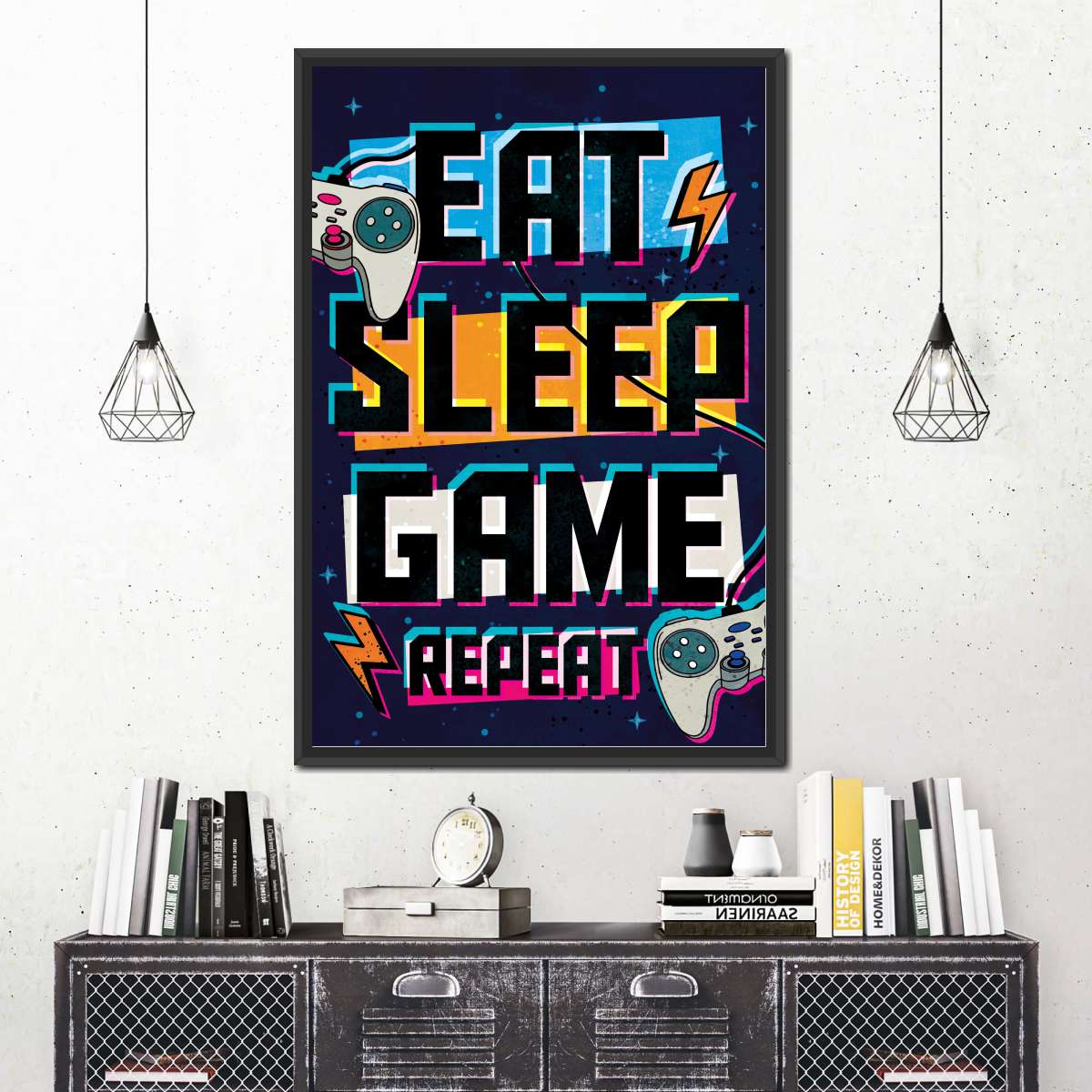 نیند گیم پوسٹر وال آرٹ کھائیں