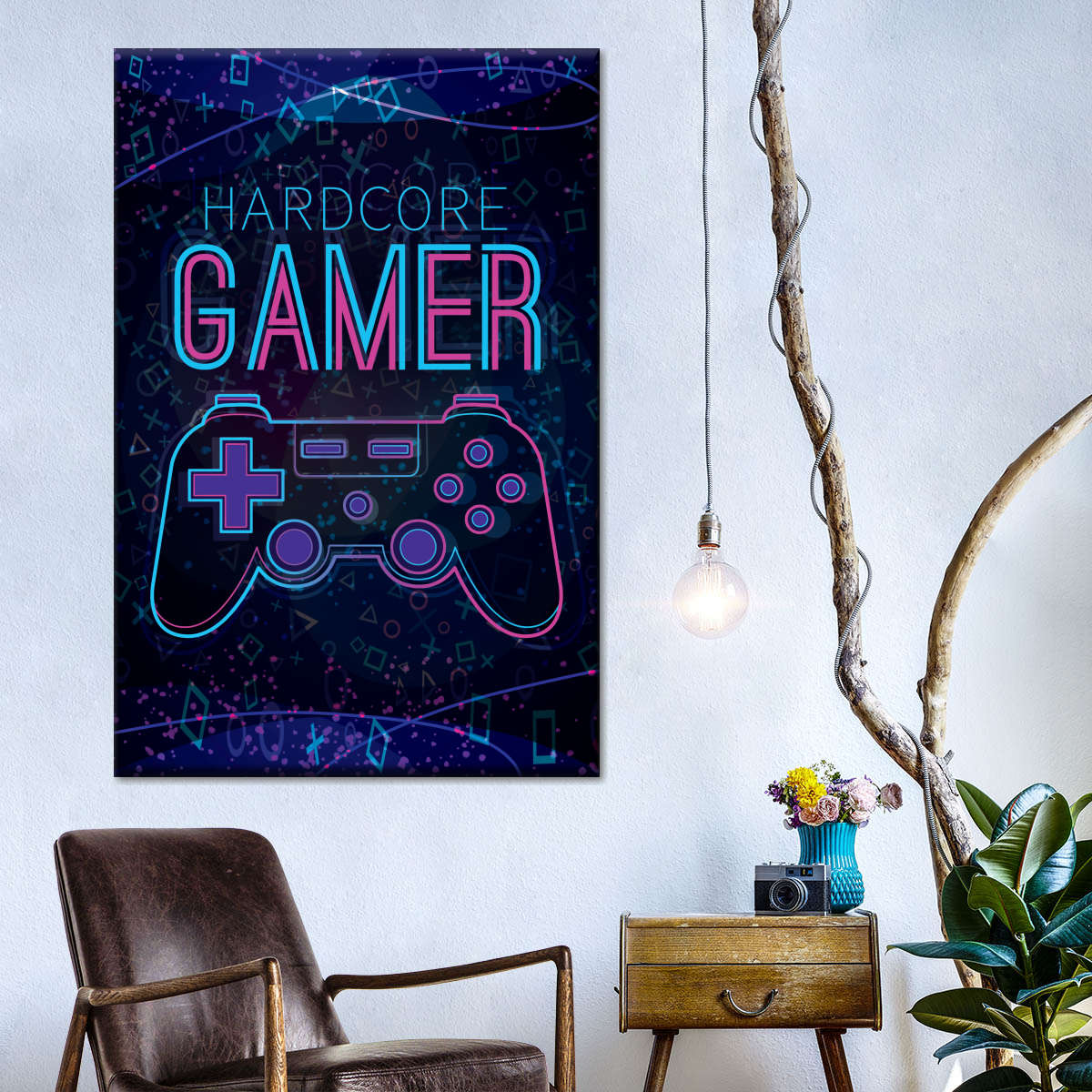 Hardcore Gamer Neon Zeichen Wandkunst